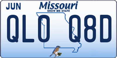 MO license plate QL0Q8D