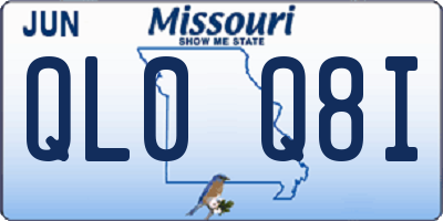 MO license plate QL0Q8I