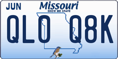 MO license plate QL0Q8K