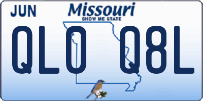 MO license plate QL0Q8L