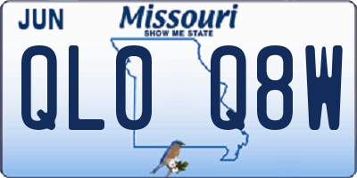 MO license plate QL0Q8W
