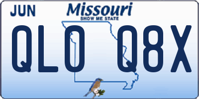MO license plate QL0Q8X