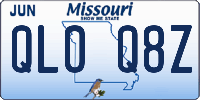 MO license plate QL0Q8Z