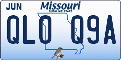 MO license plate QL0Q9A