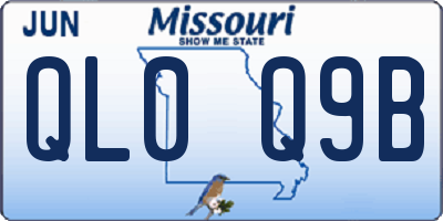 MO license plate QL0Q9B