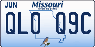 MO license plate QL0Q9C