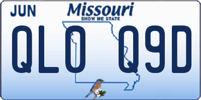 MO license plate QL0Q9D