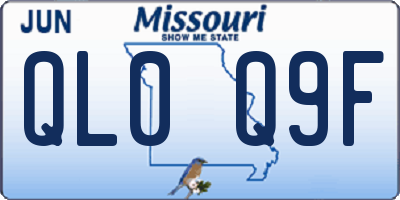 MO license plate QL0Q9F