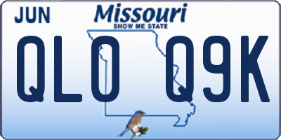 MO license plate QL0Q9K