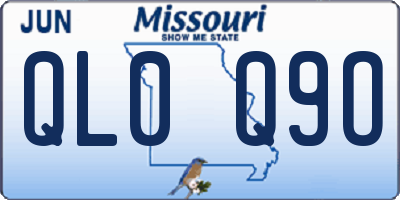 MO license plate QL0Q9O