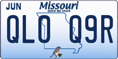 MO license plate QL0Q9R
