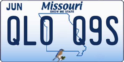 MO license plate QL0Q9S