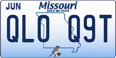 MO license plate QL0Q9T