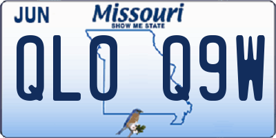 MO license plate QL0Q9W