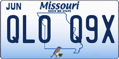 MO license plate QL0Q9X