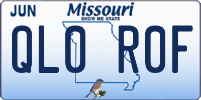 MO license plate QL0R0F