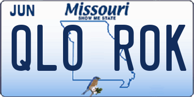 MO license plate QL0R0K