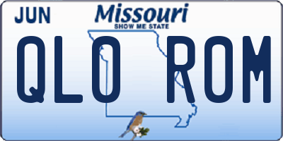 MO license plate QL0R0M