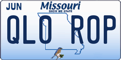 MO license plate QL0R0P