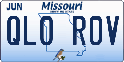 MO license plate QL0R0V