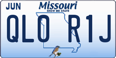 MO license plate QL0R1J