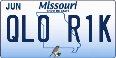 MO license plate QL0R1K