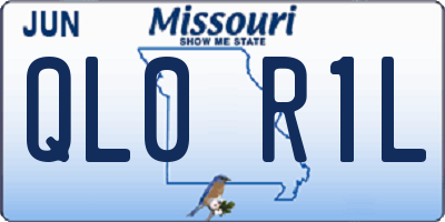 MO license plate QL0R1L