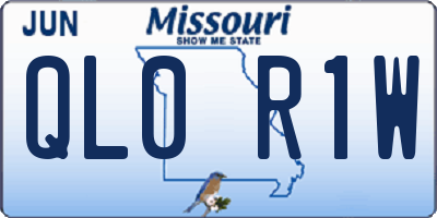 MO license plate QL0R1W