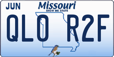 MO license plate QL0R2F