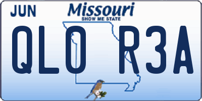 MO license plate QL0R3A