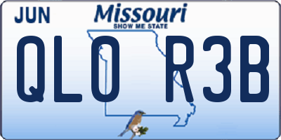 MO license plate QL0R3B