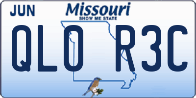 MO license plate QL0R3C