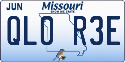 MO license plate QL0R3E