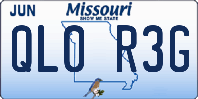 MO license plate QL0R3G