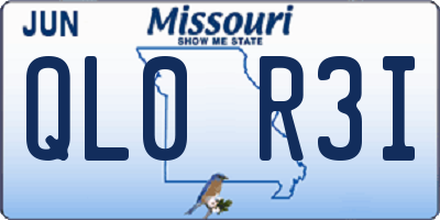 MO license plate QL0R3I