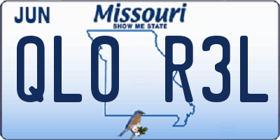 MO license plate QL0R3L