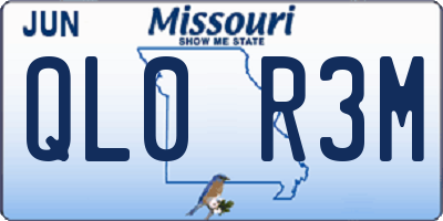 MO license plate QL0R3M