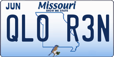 MO license plate QL0R3N
