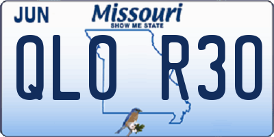 MO license plate QL0R3O