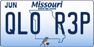 MO license plate QL0R3P