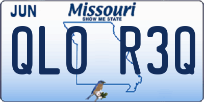 MO license plate QL0R3Q