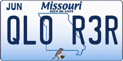MO license plate QL0R3R