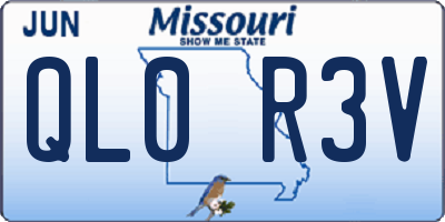MO license plate QL0R3V