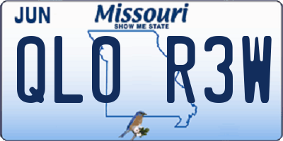 MO license plate QL0R3W
