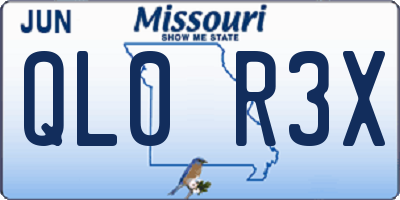 MO license plate QL0R3X
