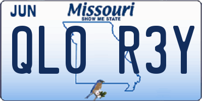 MO license plate QL0R3Y