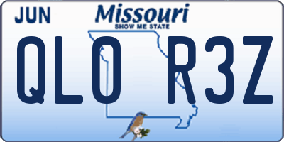 MO license plate QL0R3Z