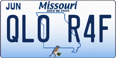 MO license plate QL0R4F