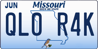 MO license plate QL0R4K