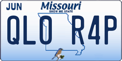 MO license plate QL0R4P